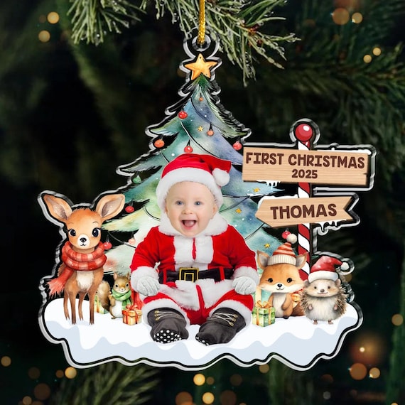 Custom Photo Tiny Santa, Big Christmas Spirit - Family Personalized Cu