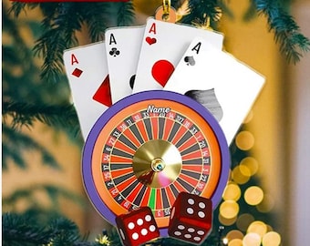 Playing Card Christmas Ornament, Poker Card Hanging Ornament, Casino Card Game Christmas Decor, Gift for Poker Lovers