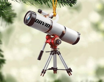 2D Flat Acrylic 2025 Personalized Telescope Christmas Ornament, Christmas Ornament, Gift for Kid, Sons