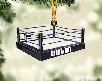 2D Flat Personalized Wrestling Ring Christmas Ornament, Christmas Acrylic Ornament