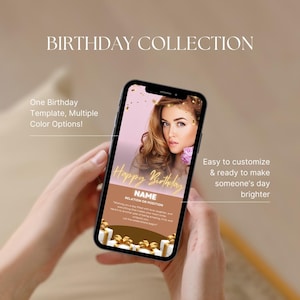 Interactive Virtual Birthday Card - Animated Textable E-card - Digital Greeting Card Animation