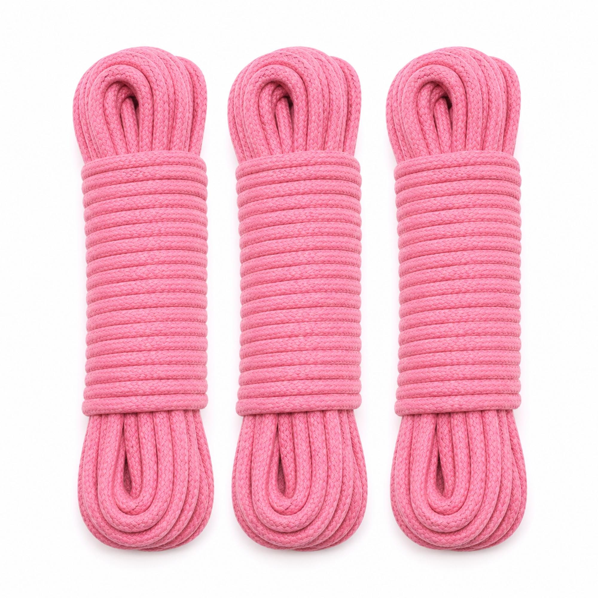 Pink Cotton Shibari Rope Set, 3 x 15M Braided Cotton Cord, 8mm Soft…