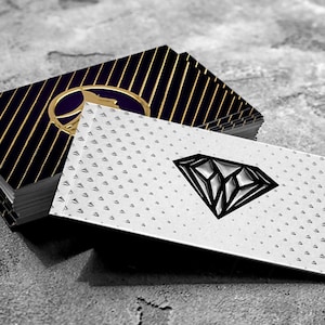 Soft Touch Suede with Raised Foil Business Cards, Calling Cards