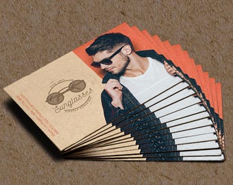 Brown Kraft Business Cards, Calling Cards with White Knockout