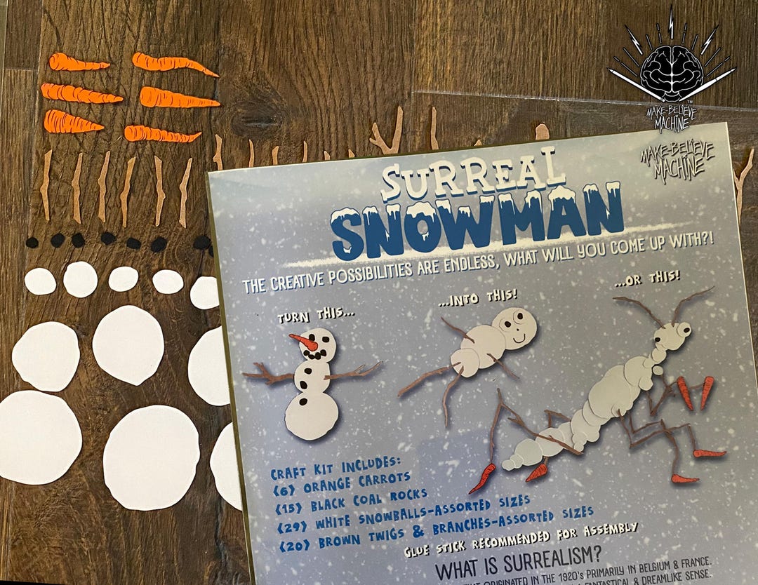 Paper Assembly Arts & Crafts Creative Paper Assembly Kit- SURREAL SNOWMAN! - Etsy
