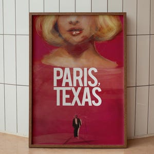 Paris Texas Movie Poster Digital Download - Vintage Film Wall Art, Wim Wenders Classic Cinema Print, Minimalist Aesthetic Home Decor