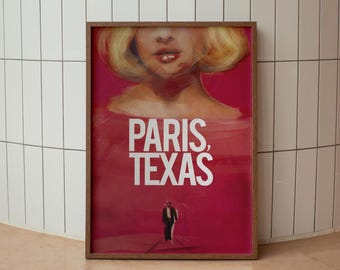 Paris Texas Movie Poster: Wim Wenders Film, Vintage Cinema Art (Digital Download)