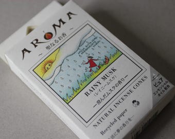 Rainy Musk Japanese Incense Cones: Earthy Rain Scent, Aromatherapy