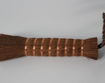 Handmade Hemp Palm Tawashi Brush - Japanese Copper Wire Kitchen Scrubber