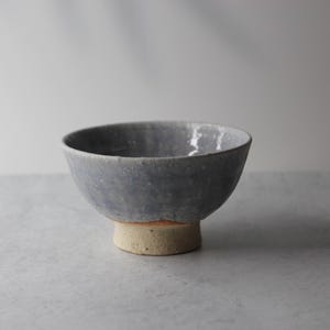 Shigaraki Ware Footed Bowl: Lakescape Wabi Sabi Pottery, Made in Japan