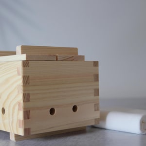 日本の豆腐作りキット｜ひのき豆腐型と綿布付き｜日本製