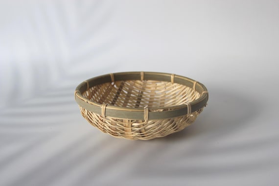 Handmade Bamboo Colander: Natural Kitchen Strainer, Rustic Decor