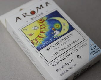 Japanese Incense Cones: Synchronicity Aroma - Meditation & Relaxation (16 pcs, 20 min Burn Time)