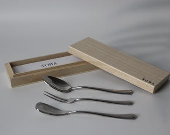 Japanese Dessert Cutlery Set | 18-8 Stainless Steel | Gift Box from Tsubame-Sanjo Niigata