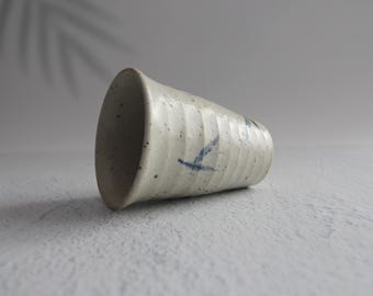 Handmade Shigaraki Ware Sasae Cup: Japanese Wabi Sabi Ceramic Tumbler