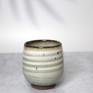 Handmade Shigaraki Ware Teacup: Japanese Iron Brushed Ceramic Yunomi