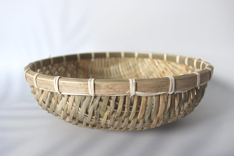 Handmade Bamboo Colander: Natural Kitchen Strainer, Rustic Decor image 2