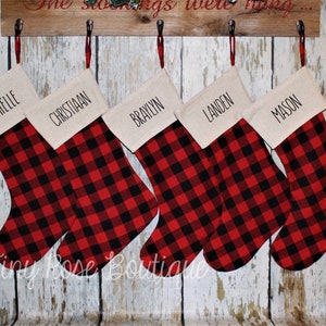 Buffalo Check Stockings, Personalized Buffalo Plaid Stocking