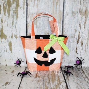 Bolsa de Halloween lista para enviar con forma de calabaza para truco o trato