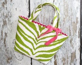 Green Zebra Toddler Tote - Ready To Ship