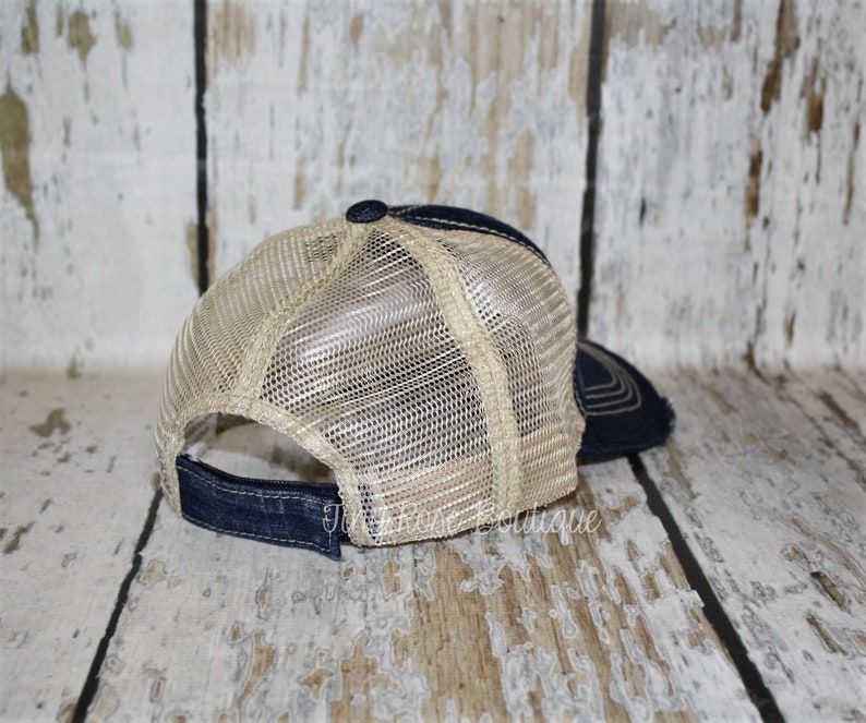 Boss Babe Patch Hat, Distressed Denim Trucker Hat image 3