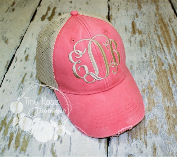 Monogrammed mesh hat Outlet