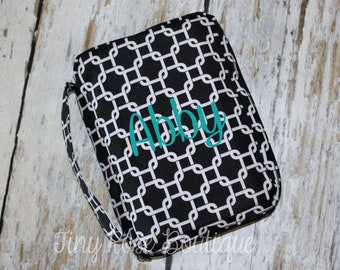 Black Chain Bible Carrying Case - Monogrammed Bible Cover, Journal Case