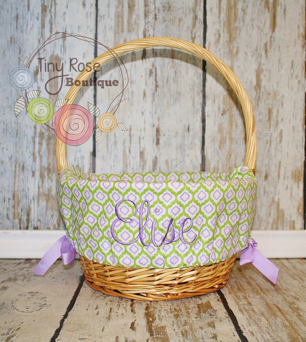 Easter Basket Liner Personalized Basket Liner Lavender and Etsy