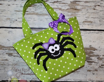 Spider Halloween Trick or Treat Tote Bag - Can Be Personalized