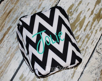 Black Chevron Bible Carrying Case - Monogrammed Bible Cover, Journal Case