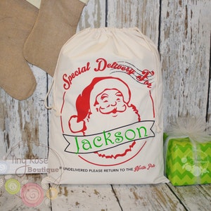 Personalized Santa Sack - Custom Name Christmas Gift Bag