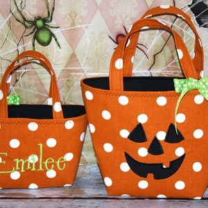 Pumpkin Trick or Treat Tote Halloween Bag Can Be Personalized image 2