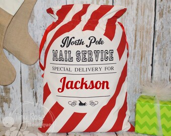 Personalized Santa Sack - Custom Name Christmas Gift Bag