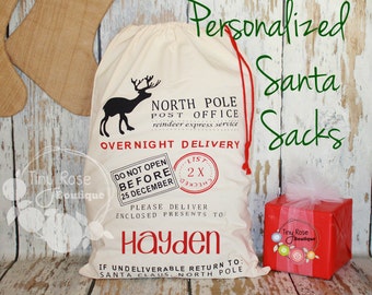 Santa Sack - Toy Bag- Personalized  Christmas Gift Bag