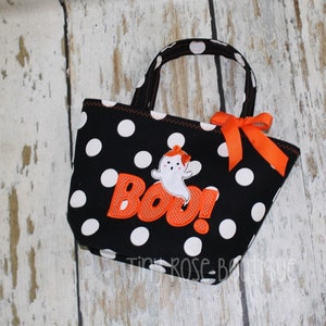 Boo Halloween Trick or Treat Tote Bag, Halloween Tote Bag, Can Be Personalized image 2