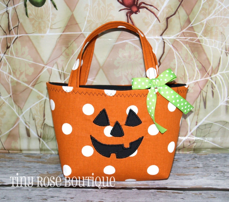 Halloween Pumpkin Trick or Treat Tote Bag Baby's First Halloween image 1