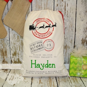 Personalized Santa Sack - custom came Christmas gift bag