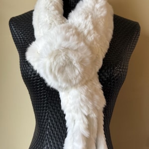 Rabbit Fur Scarf Rose - Etsy