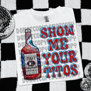 Mostrami il tuo PNG di Tito, PNG glitterato patriottico estivo del 4 luglio, design PNG di download digitale alla moda di Vodka