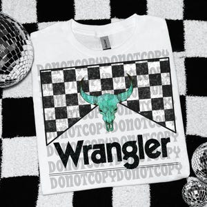 PNG de cuadros occidentales, PNG de vaquero desgastado, diseño PNG de descarga digital de moda Wranglin