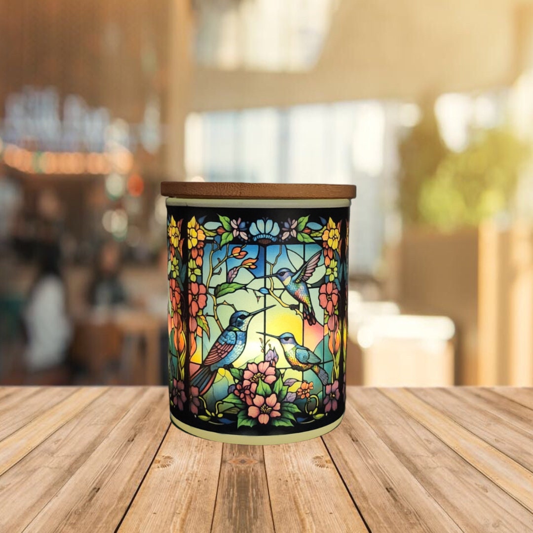 Hummingbird Stained Glass Designed Battery Operated Tea Light Holder - Etsy