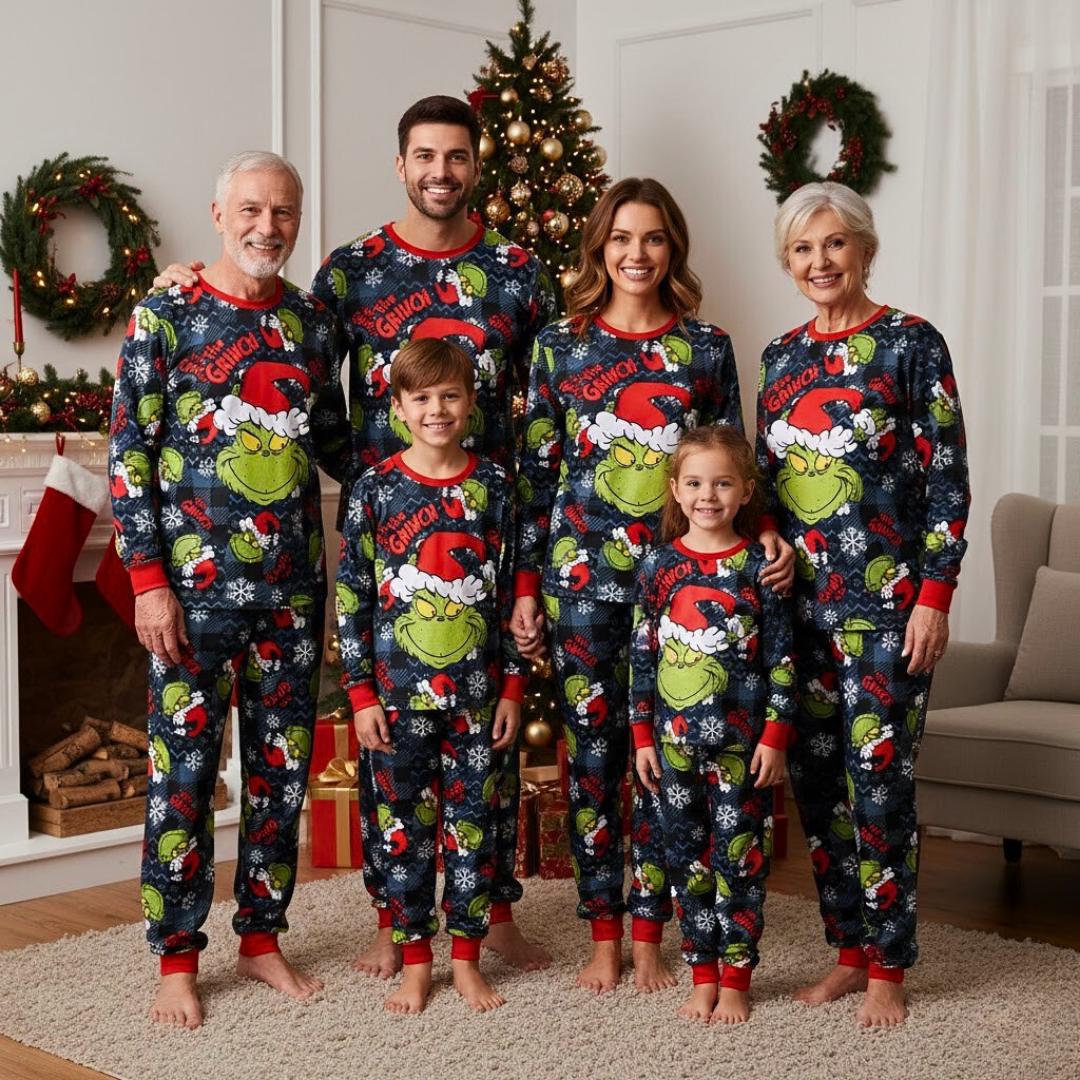 Grinch VELOURS, Pyjama De Noël Pour Fille, Pyjama Deux Pièces à Manches Longues CHAUD 170-176 Vert - Prêt-à-Porter