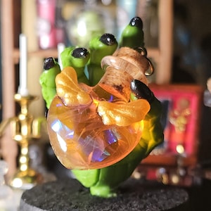 GOLDEN LOVE POTION- Magical potion charm pendant glass and stainless steel bail and chain.