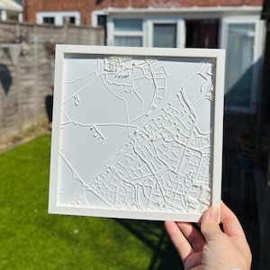 Plan de la ville personnalisé – Impression 3D | Carte tactile personnalisée | Option multicolore | Ajouter du texte et des icônes personnalisés | Cadeau ou décoration unique