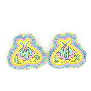Pastel Death moth Beaded Earrings