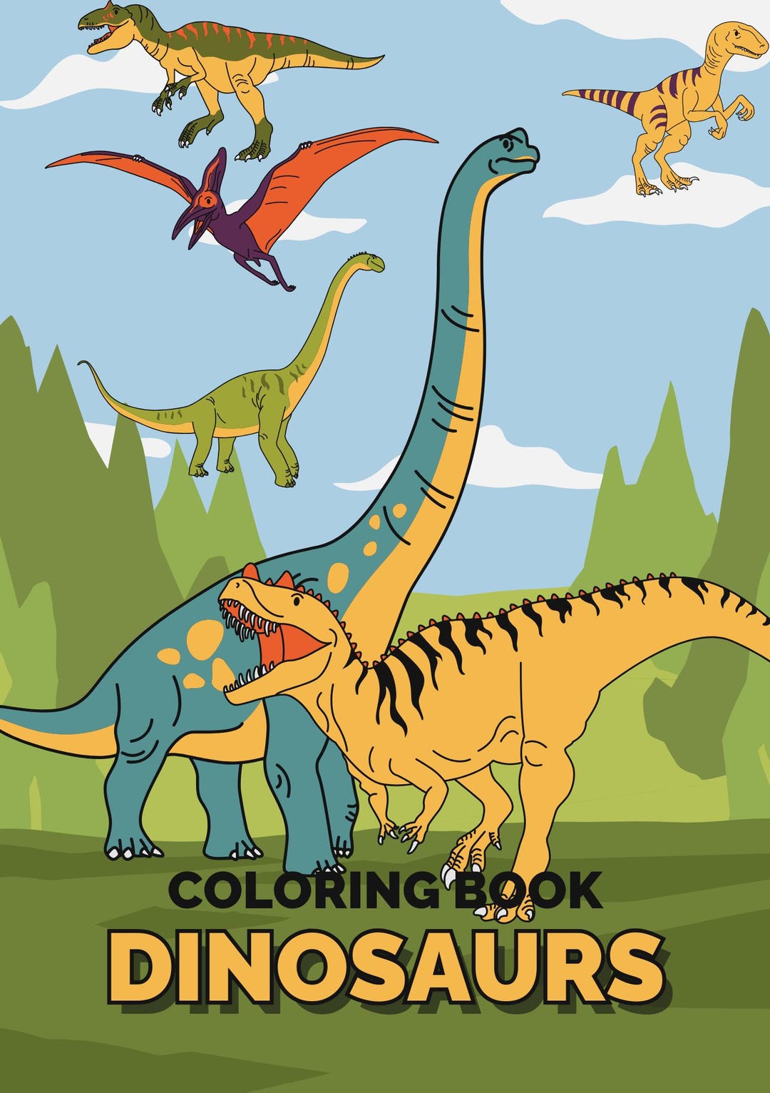 Printable Dinosaur Coloring Book Pages for Kids,boys and Girls Activity ...
