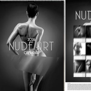 Calendario 2026 &quot;Body Art in bianco e nero&quot; per ragazze, formato A3 30 x 42 cm, 12 mesi di fantastiche fotografie
