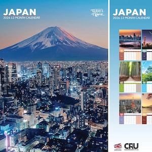 Japan 2026 Calendar, A3 Size, 12-Month Travel Photography, Scenic Landmarks