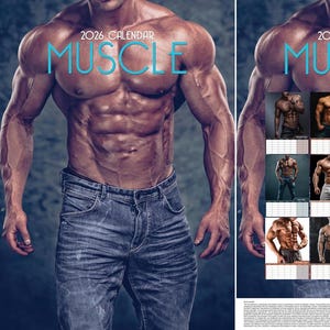 Muscle Men 2026 Calendar, A3 Size 30 x 42 cm, 12 Months of Great Photography