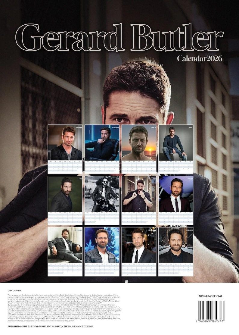 Gerard Butler 2026 Wall Calendar A3 Photography Etsy Il 9lju 